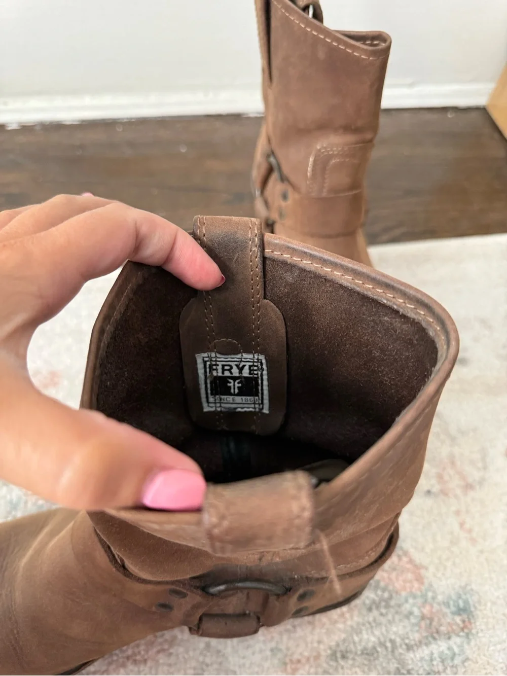 Vintage Frye Brown Suede Harness Ankle Boots 8.5/9